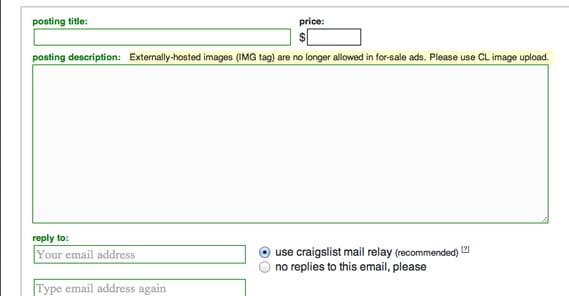 Craigslist Post Example