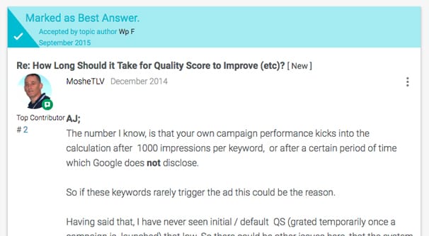 1000 Impressions AdWords Update