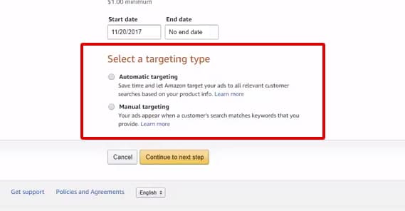 Select Targeting on Amazon Ads