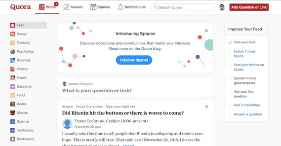 Quora Homepage