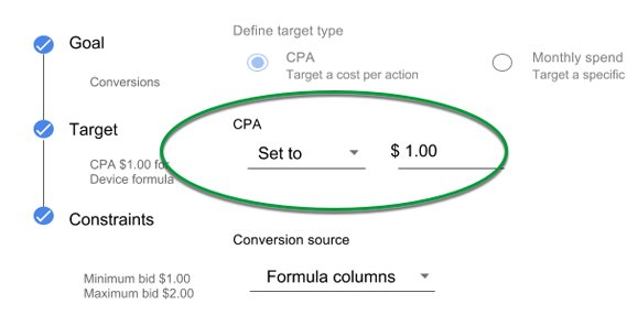 Setting a Target CPA